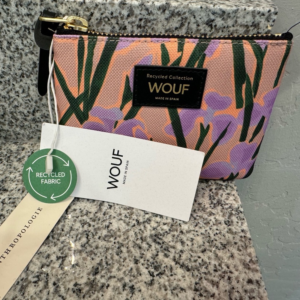 Anthropologie Wouf Recycled Collection Iris Small Pouch NWT